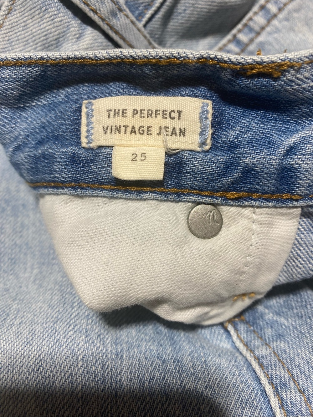 Madewell “The Perfect Vintage Jean” Light Wash 100% Cotton Size 25 - Picture 11 of 13